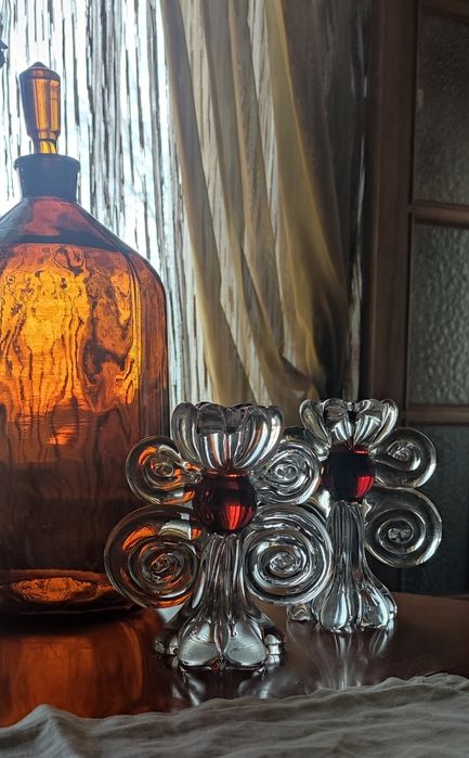 Статуэтка фигурка скульптура подсвечник свічник цветное стекло винтаж