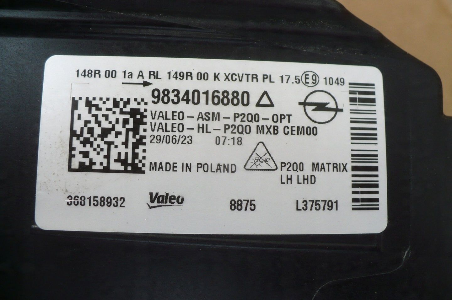 OPEL MOKKA II B 20R- FULL LED LUX MATRIX - LAMPA PRZÓD LEWA