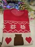 Sweter świąteczny czerwono biały z logo XL