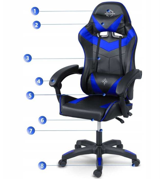 Nowy PROFESJONALNY Fotel Gamingowy Obrotowy Wygodny Klasyczny