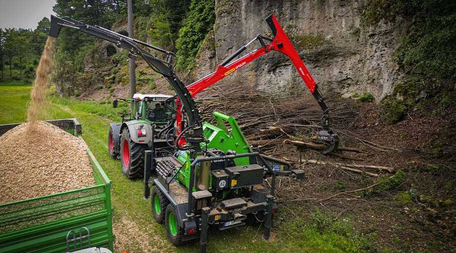 Rębak bębnowy WOM 50cm HEIZOHACK HM 10-500 KTL z żurawiem PALMS