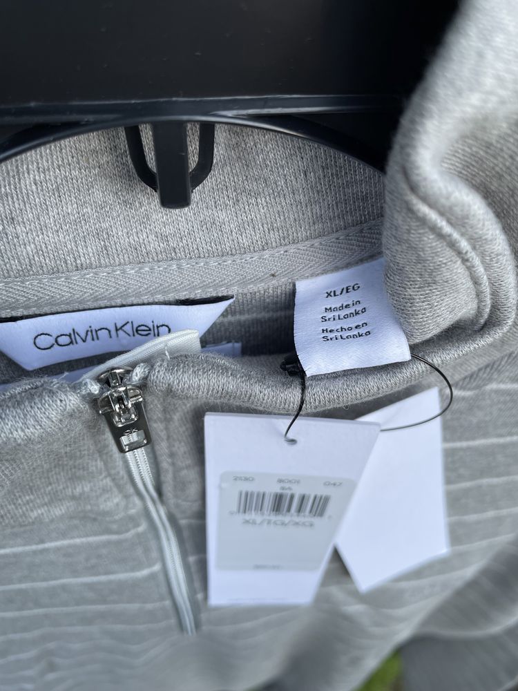 Кофта calvin klein реглан (ck 1/2 zip grey stripe ) c америки L,XL