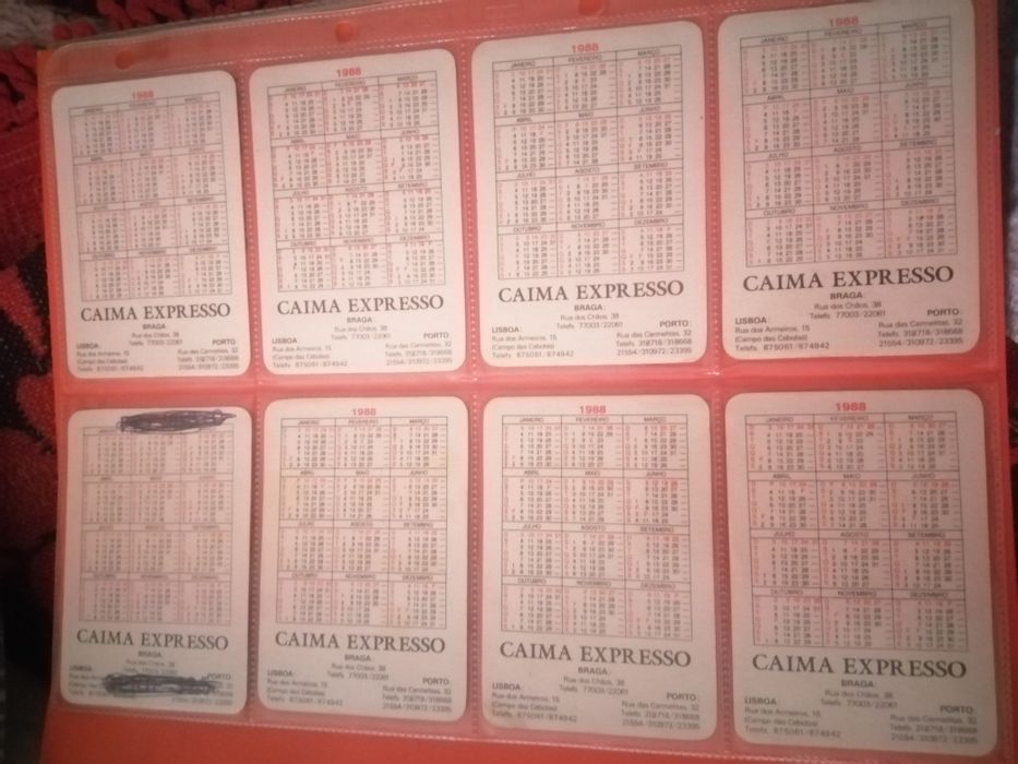 Calendários de bolso (1988) | Galhardetes Clubes Desportivos