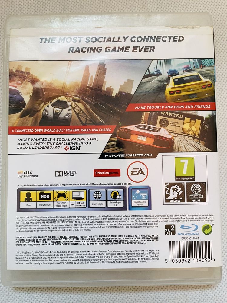 Gra Need For Speed Most Wanted na PS3