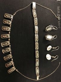 Biżuteria Siam Sterling Niello antyk naszyjnik