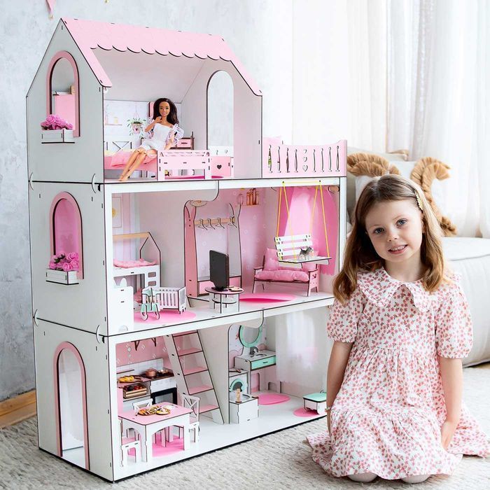Метровий ляльковий будинок для Барбі Лол подарунок меблі кукольный дом