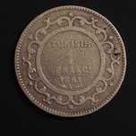 Tunezja, 1 frank, rok 1891, Ag 0,835