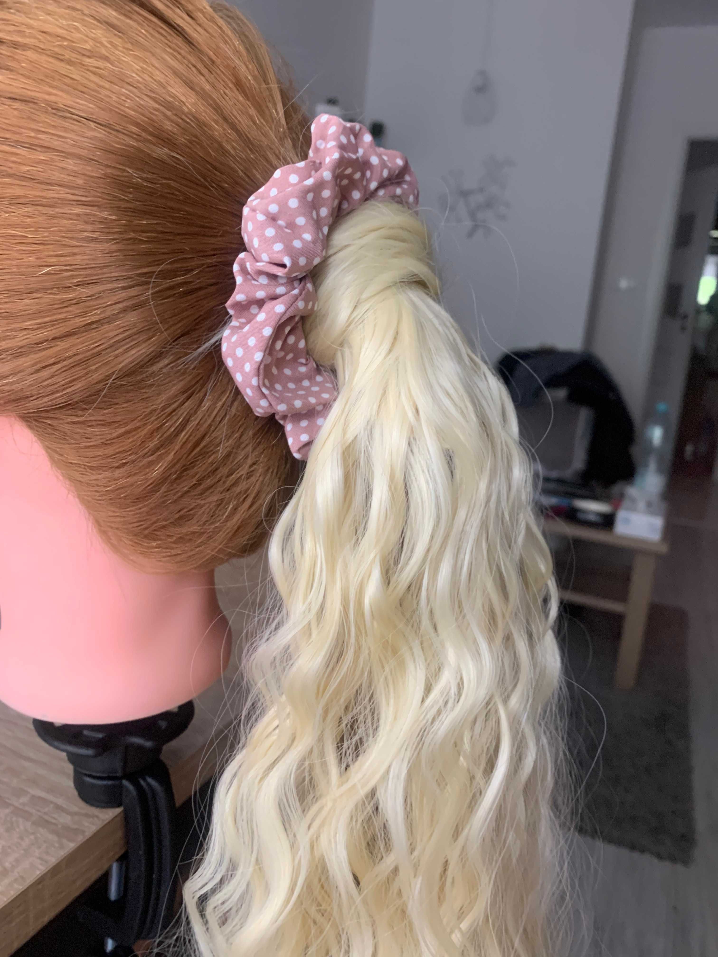 Doczepiany gruby kucyk do włosów bardzo jasny blond doczepiane włosy