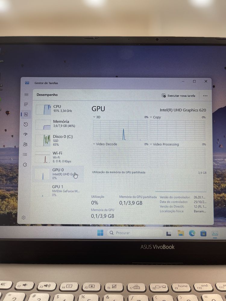 ASUS Core i7 8TH Geração 8 GB de RAM 1000 GB SSD 2 GB Nvidia