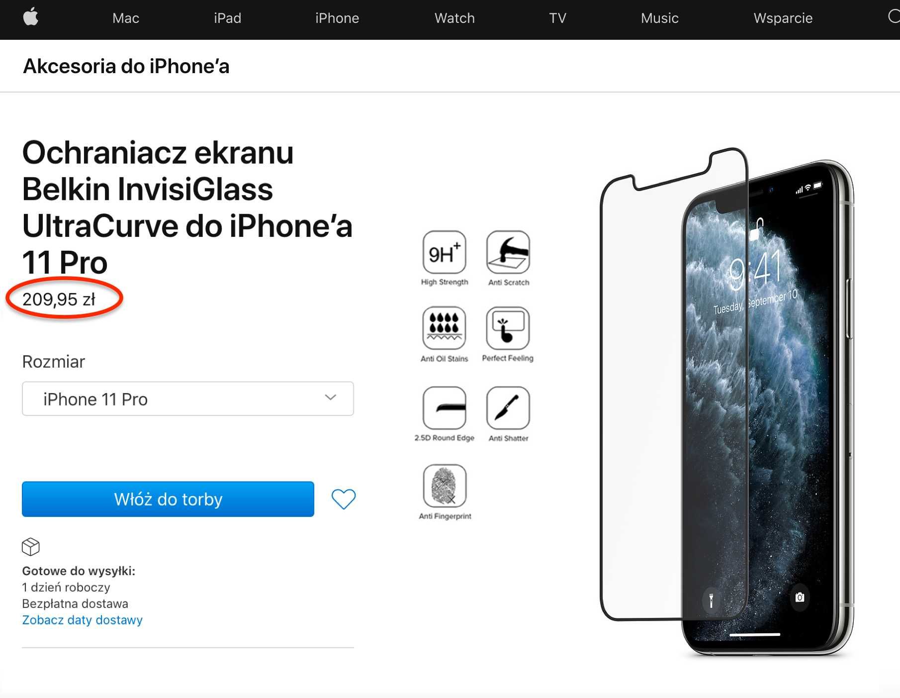 NOWY Apple iPhone 11 Pro 256GB BATERIA 100% PL GWAR+DODATKI! Folie!