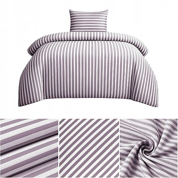 Pościel 140x200 MIKROFIBRA poszewka 70x80 KOMPLET Eusebia Home W PASY