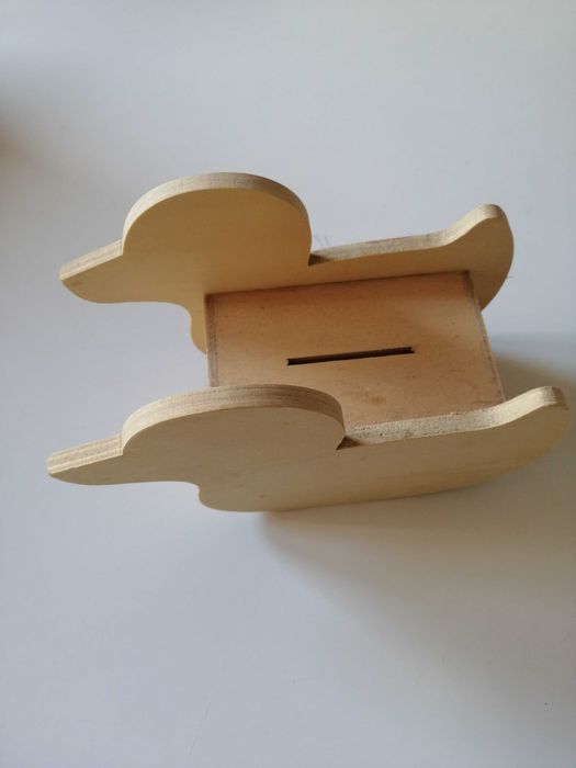 Pato mealheiro em madeira para pintar