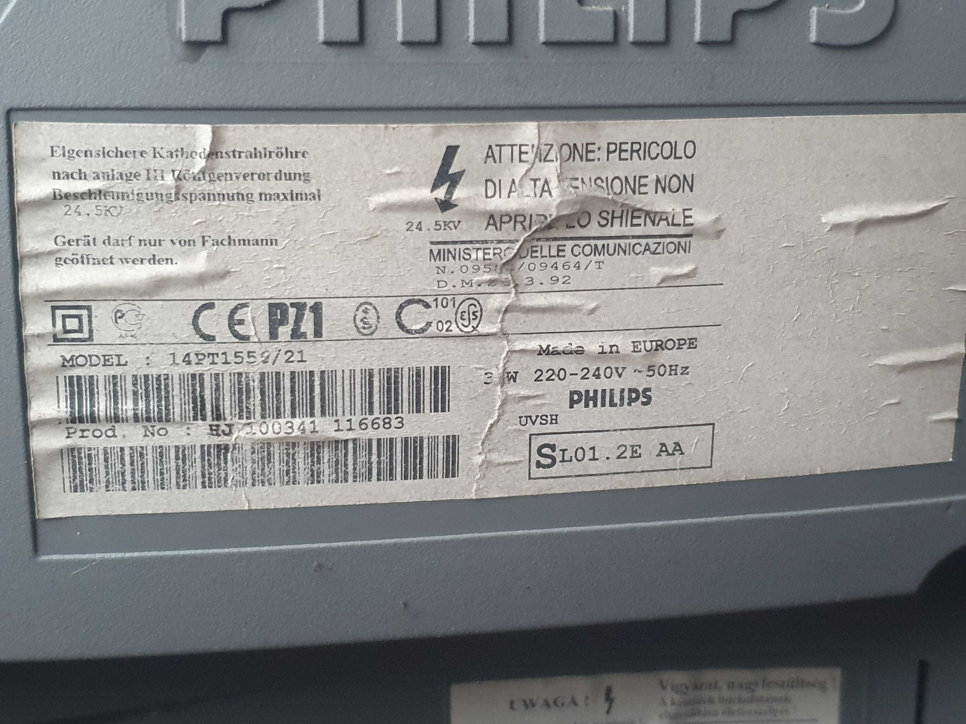 Telewizor Philips 14 cali model 14pt1556/21