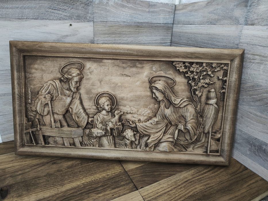 Obraz drewniany Święta Rodzina VI prezent 30 cm