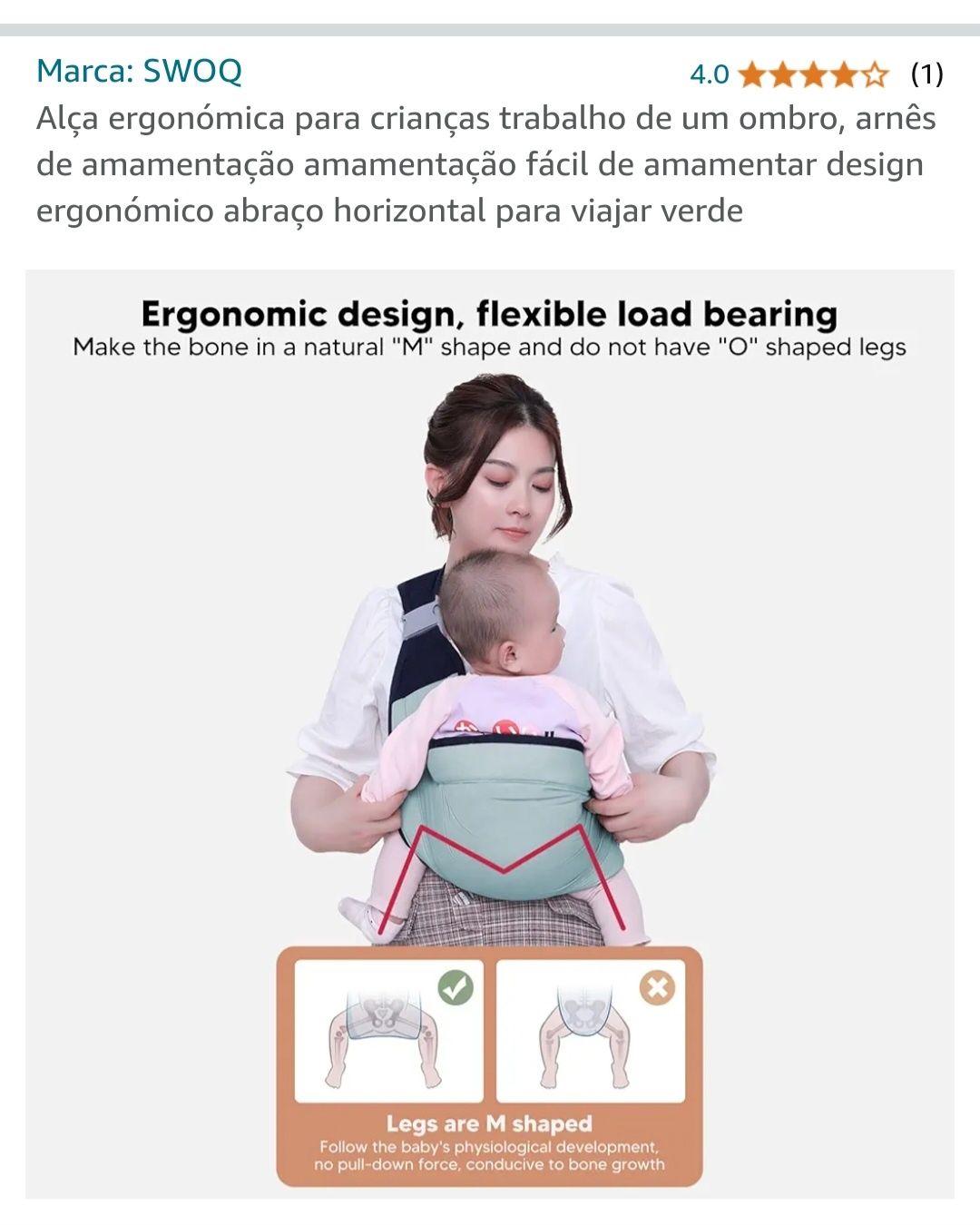 Alça ergonomica para transportar o bebé