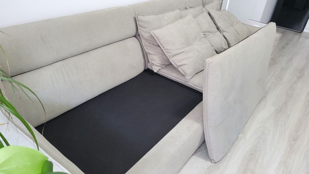 DUŻA wygodna sofa kanapa 265cm z poduszkami