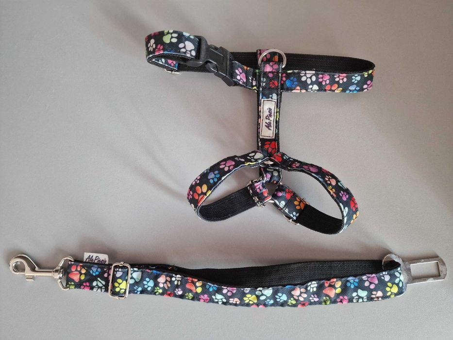 Szelki rozmiar S + pas bezpieczeństwa do auta dla psa + GRATIS