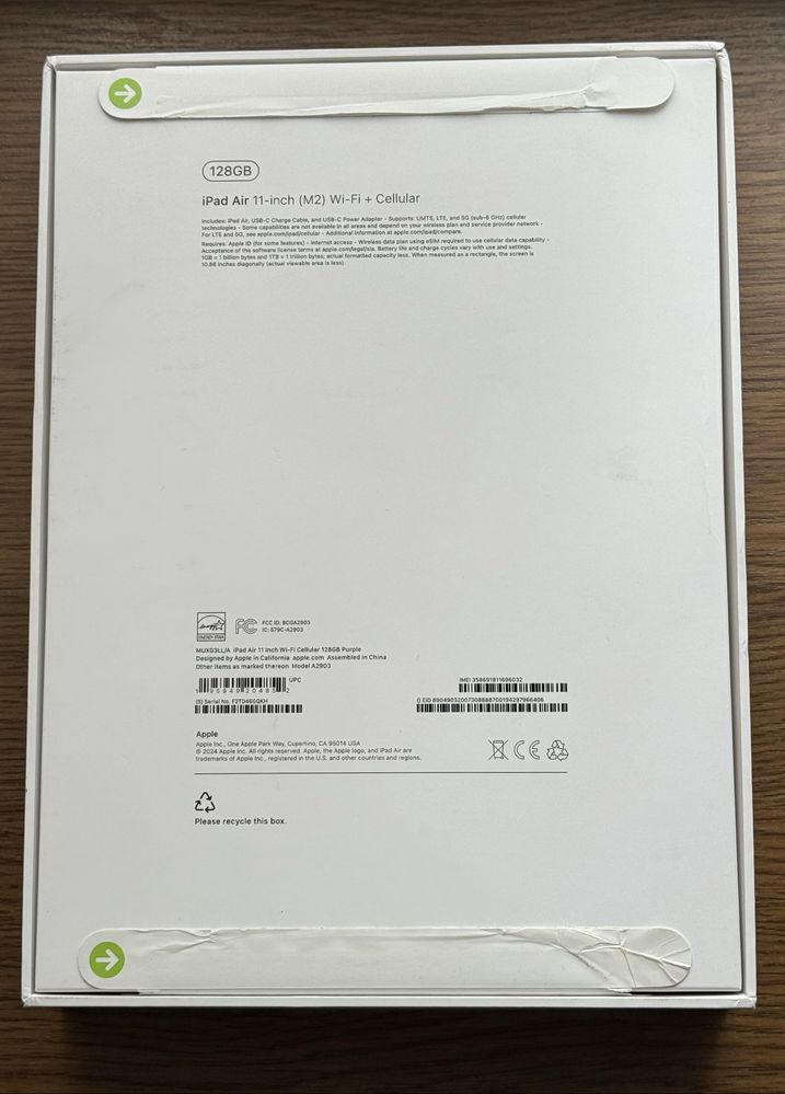 НОВИЙ iPad Air 11” 2024 M2, 128GB, Purple 4G LTE CELLULAR