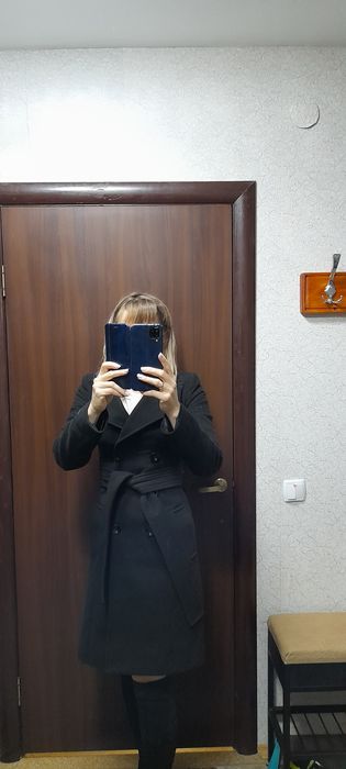 Осіннє весняне чорне класичне пальто хs жіноче