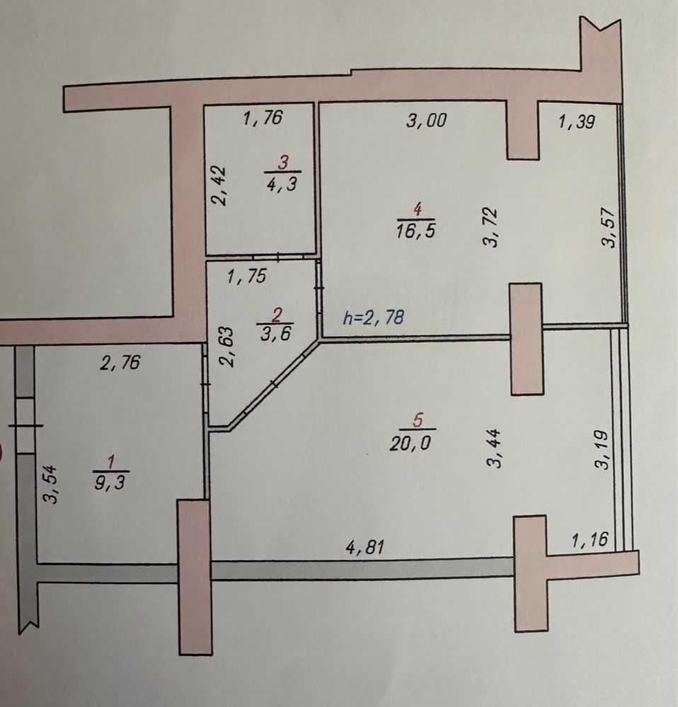 1к площа 53 м2, Виставка, Брістоль пов 9/10