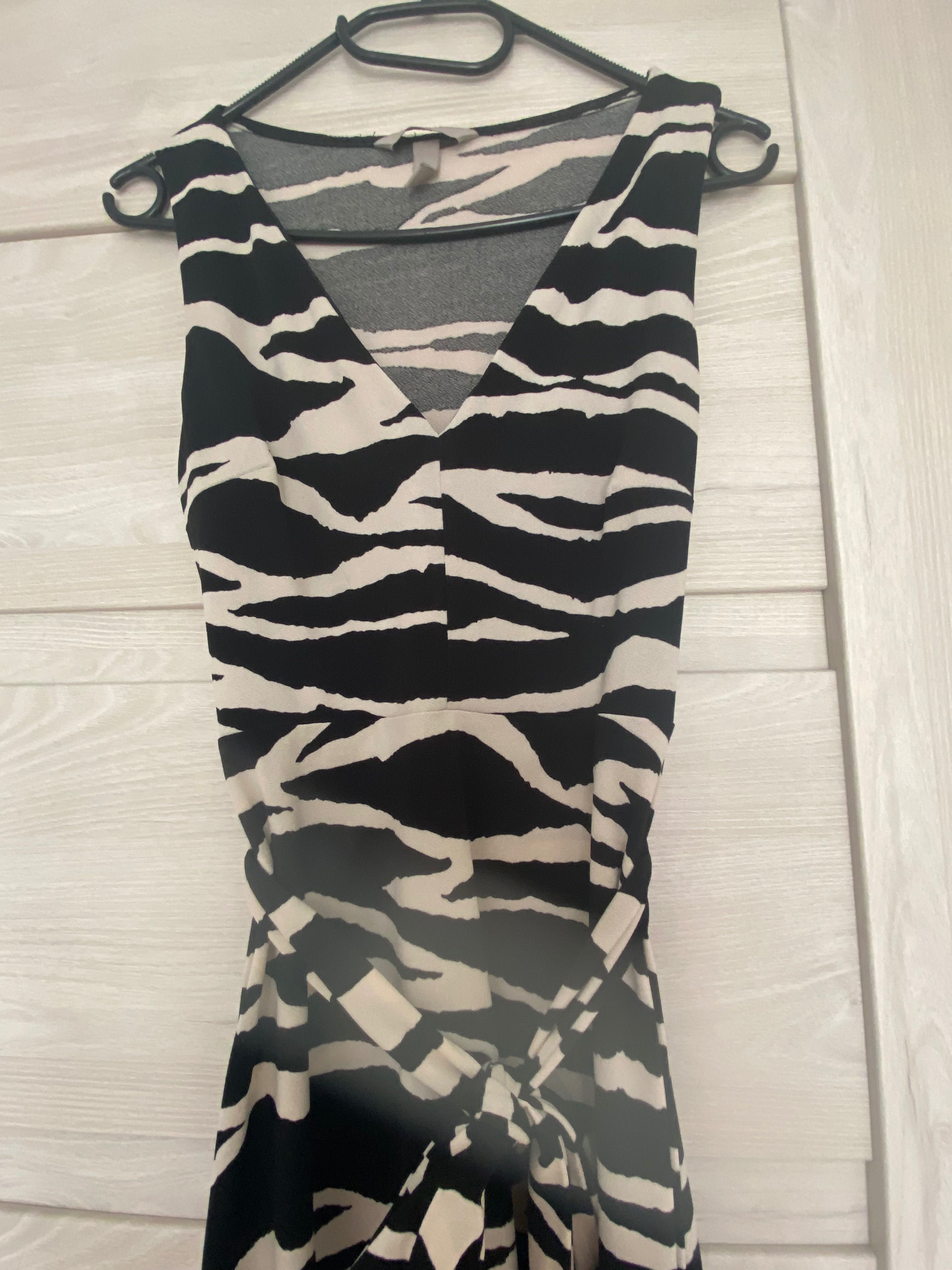 Długa sukienka na lato wzór zebra roz.XS
