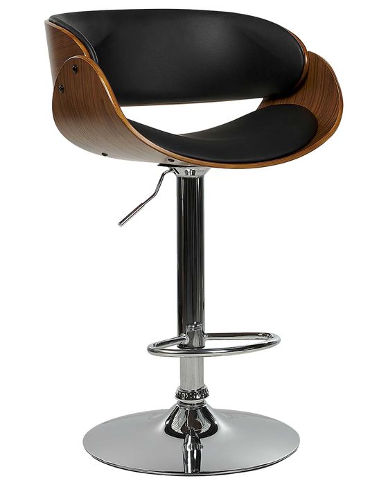 Krzesła barowe BAKU Ekoskóra Obrotowy Czarny firmy Beliani - nowe