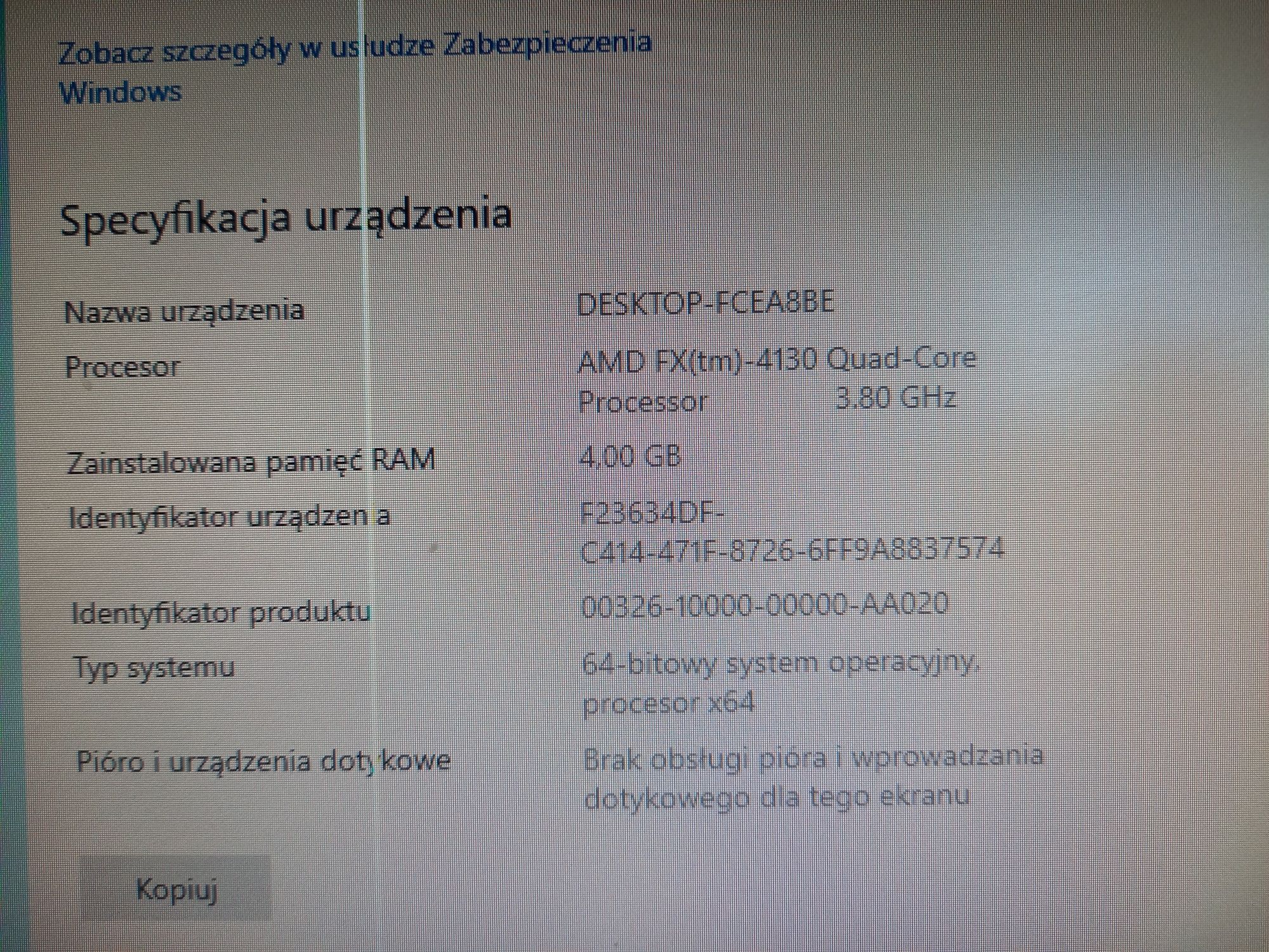 Komputer stacjonarny amd fx 4130 quad core 3.8ghz