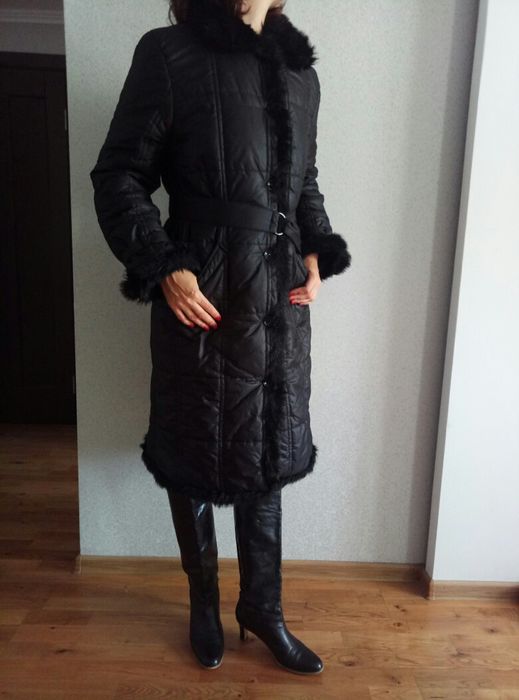 пальто зимнее черное