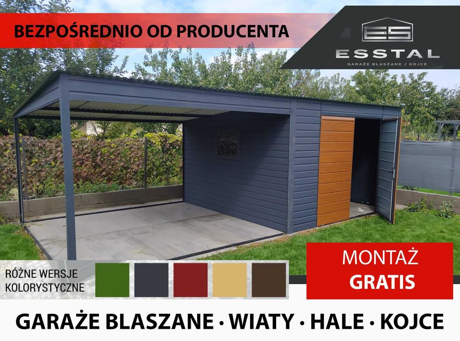 Garaż Blaszany |Schowek na Narzędzia | Drewutnia | Wiata  - ESSTAL*
