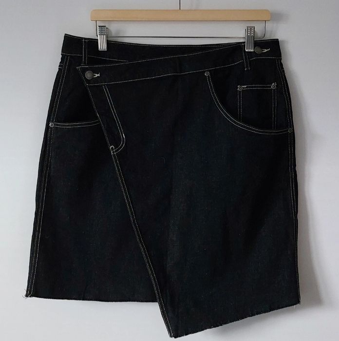 Spódnica dżinsowa John Baner Jeanswear asymetryczna czarna rozmiar 42