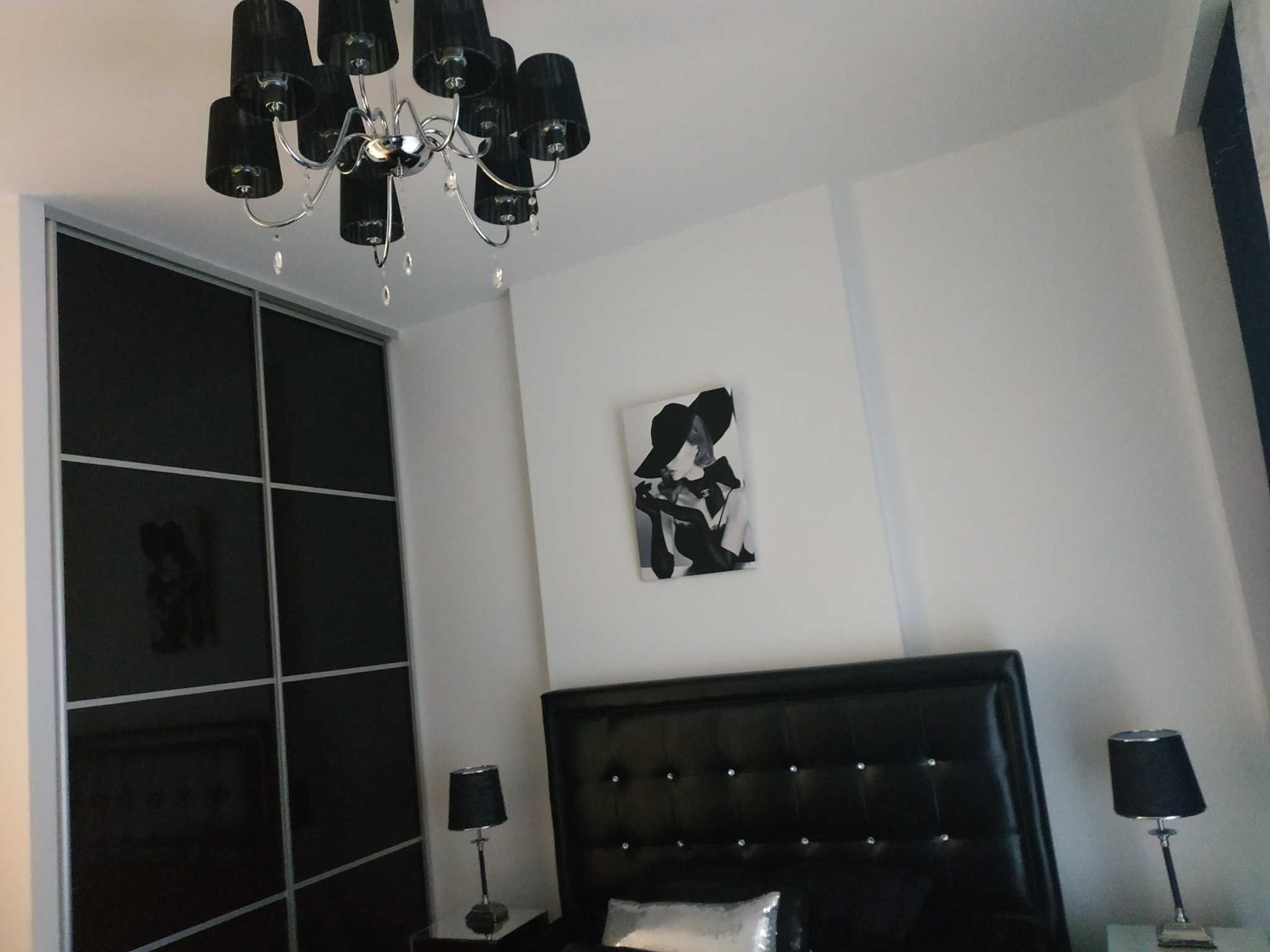 NOWA Ekskluzywna lampa wisząca kryształy glamour żyrandol black abażur