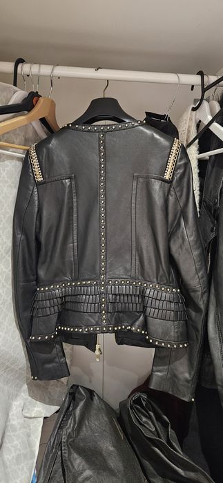 Skórzana kurtka ramoneska styl biker.