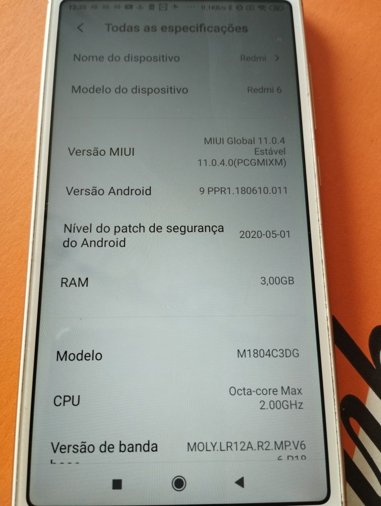 Tlm Xiaomi red mi 6