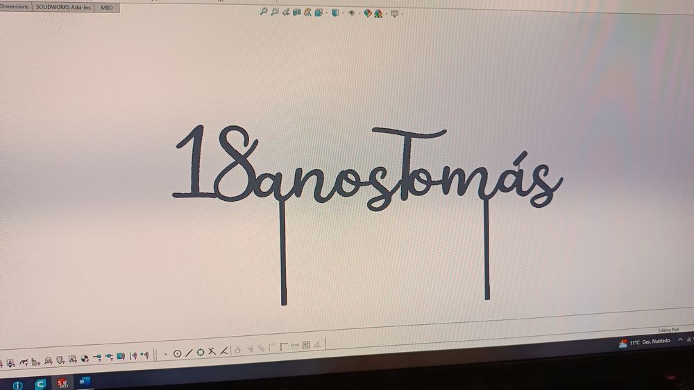 Topper para bolos em impressão 3D