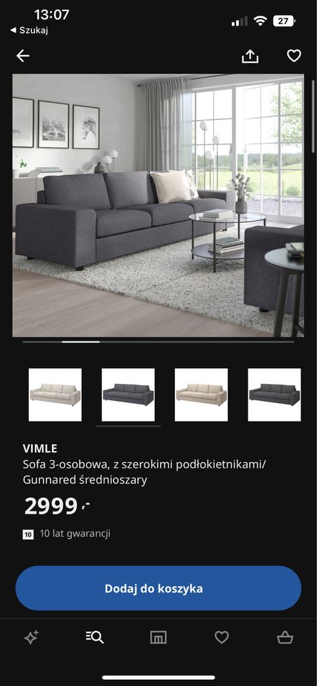 Sofa 3 osobowa IKEA VIMLE