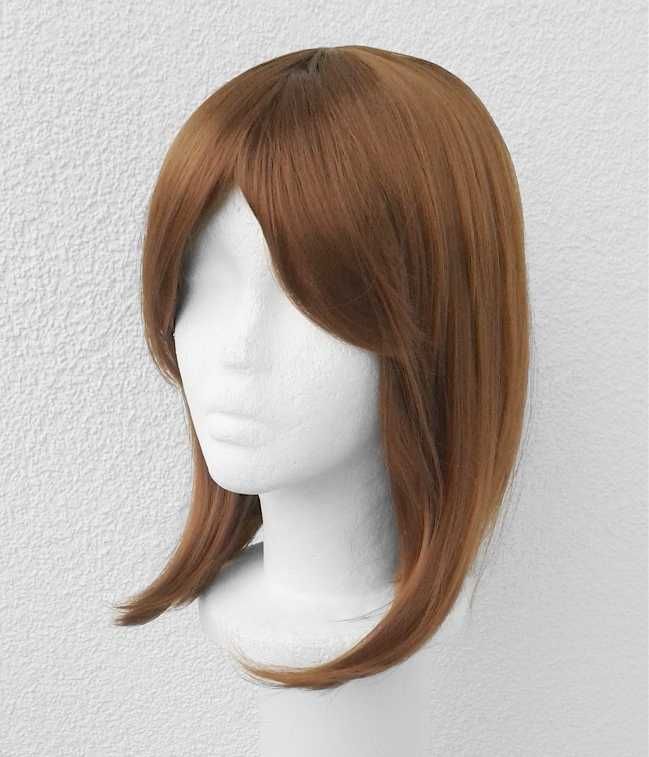 Brązowa peruka z grzywką krótka krótki wig cosplay