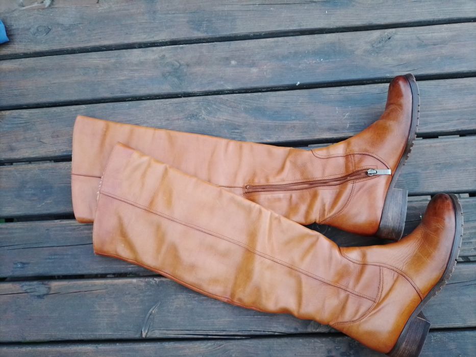 Сароги-ботфорты, р.38, кожаные (Италия)