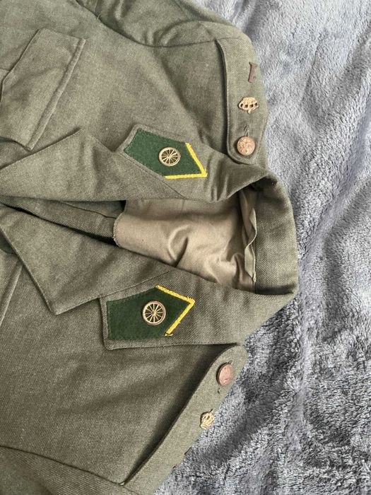 Oryginalny mundur wojskowy ABL (Belgia 1967) – marynarka, spodnie, pas