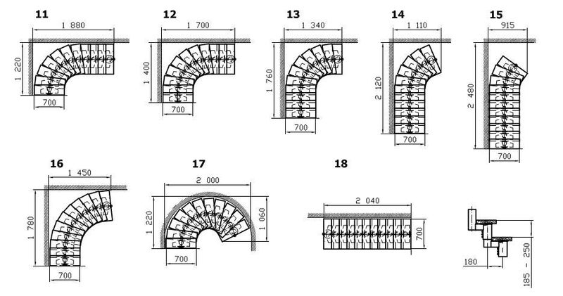 Schody modułowe Atrium Dixi 11 elementów, buk naturalny