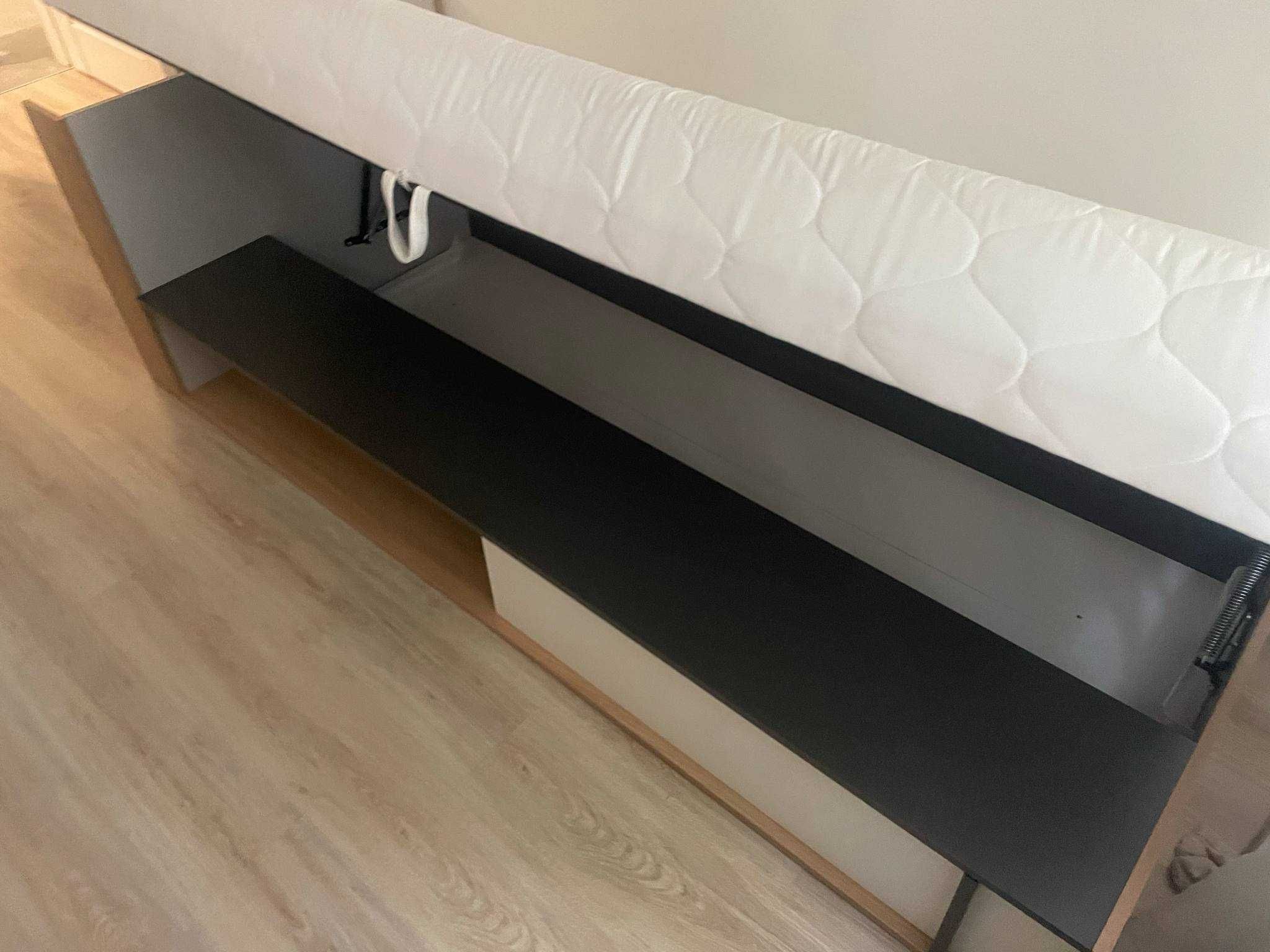 Łóżko z materacem i pojemnikiem 90 cm lewe IMOLA