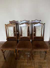 Krzesła drewniane 6 sztuk, wygodne, dobry stan