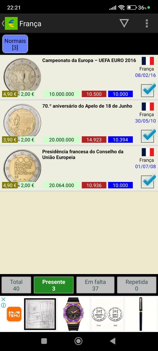 Moedas comemorativas 2€