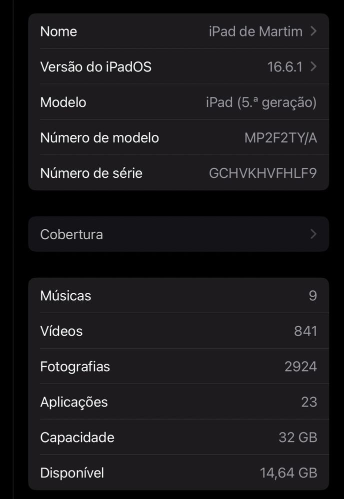 Ipad 5.ª Geração wifi 32GB