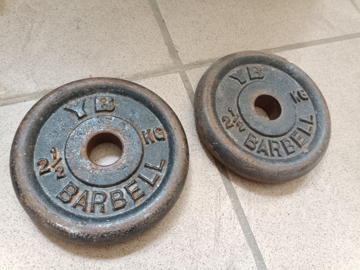 Obciążenie żeliwne Barbell YB 2 x 2.5 kg stalowe Wysyłka ! Oryginalne