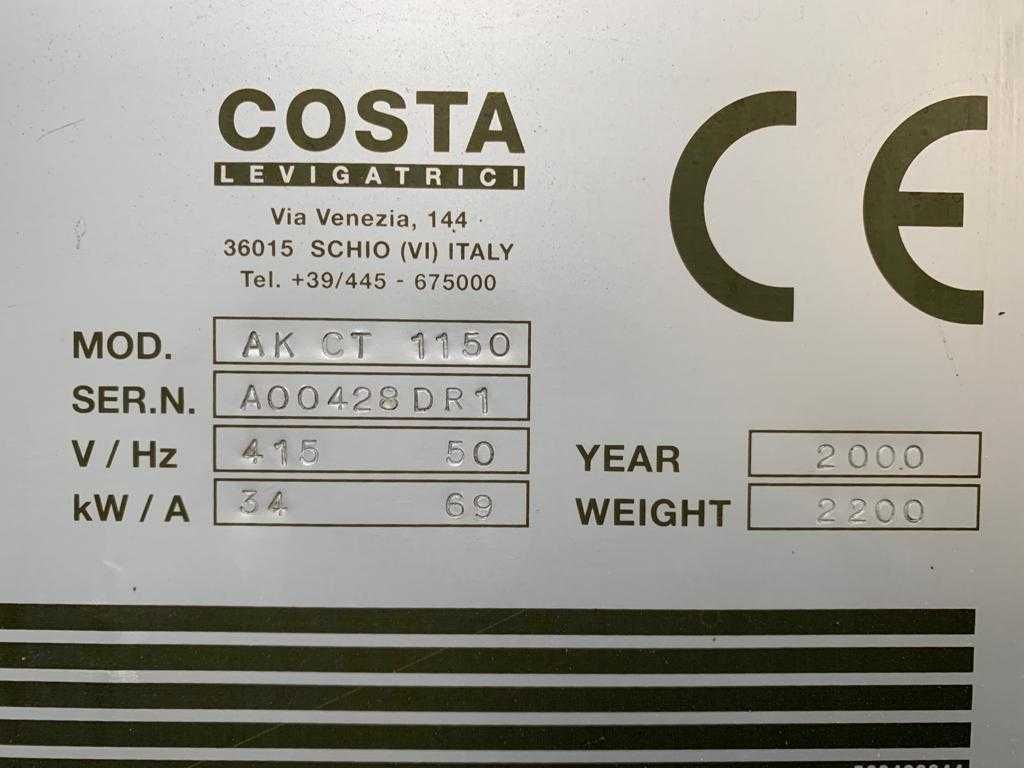 Szlifierka szerokotaśmowa Costa AK CT 1150