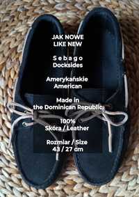 Sebago  Amerykańskie męskie skórzane buty żeglarskie, 100% Skóra, 43