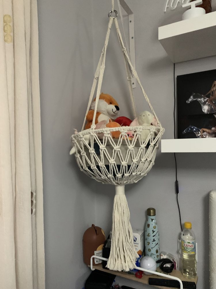 Cama gato suapensa em macramé