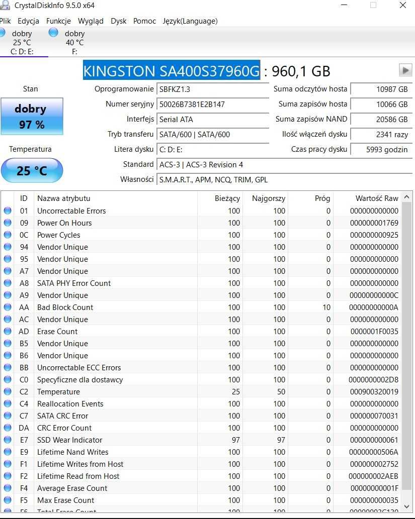 Dysk SSD 960Gb Kingston obudowa APPHOME alu