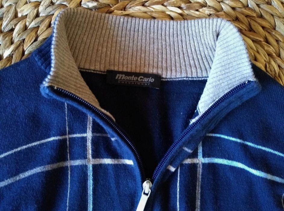 Monte Carlo  Niemiecki męski sweter z kaszmirem, 10% Kaszmir, Roz. L