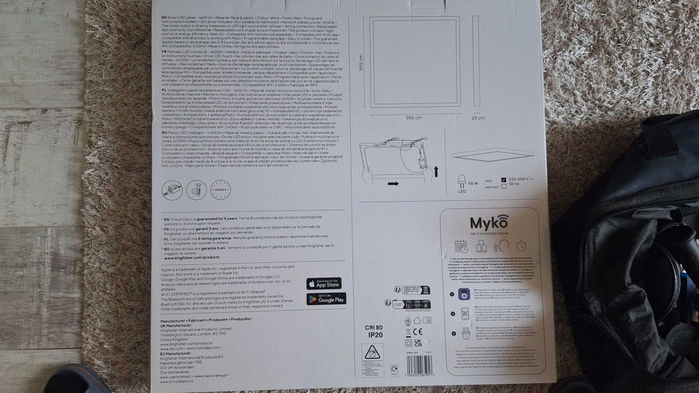 Panel LED 30 w GoodHome Myko Smart 4600 lm 60 X 60 cm  lampa żyrandol